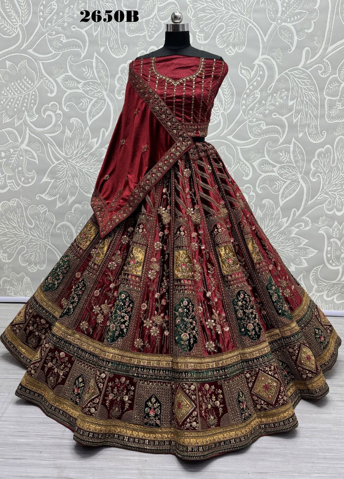2650 A and B by Anjani Art Heavy Velvet Bridal Wear Lehenga Choli Wholesale Shop In Surat